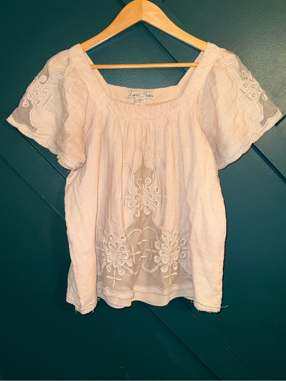 Love Notes White Embroidered Cotton Tunic Top